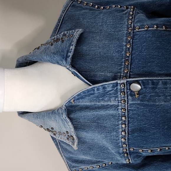 Nwt Frame Denim Le Studded Motif Denim Jacket - Picture 5 of 16